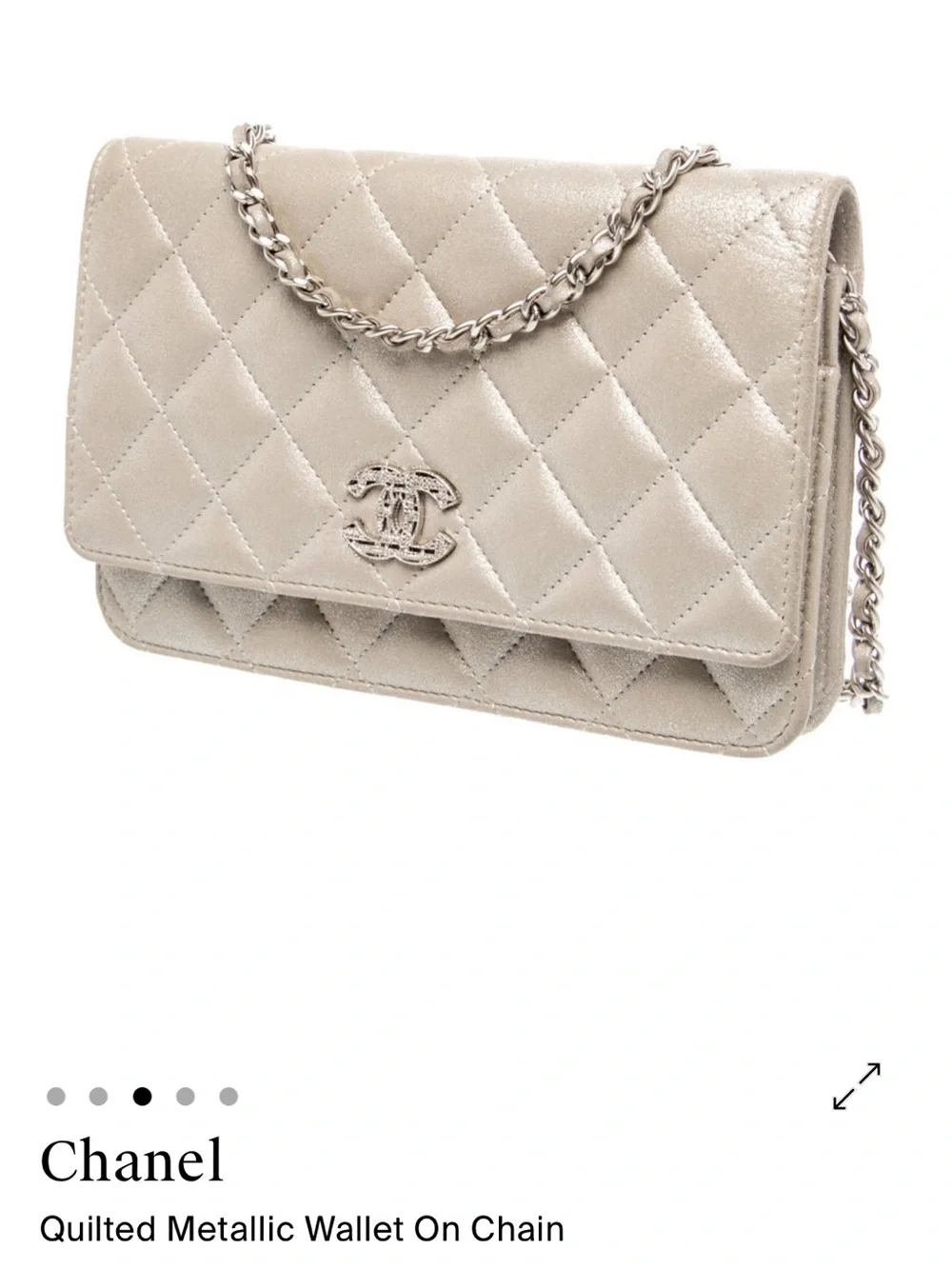 Chanel Metallic Wallet on Chain